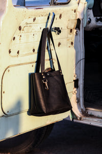 "The Hank" Black Leather Tote